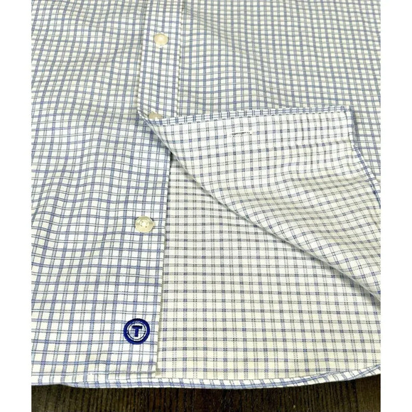 Twillory Dress Shirt Men's Size 16 34/35 Tailored Fit Safe Cotton Non Iron Blue - Picture 8 of 9